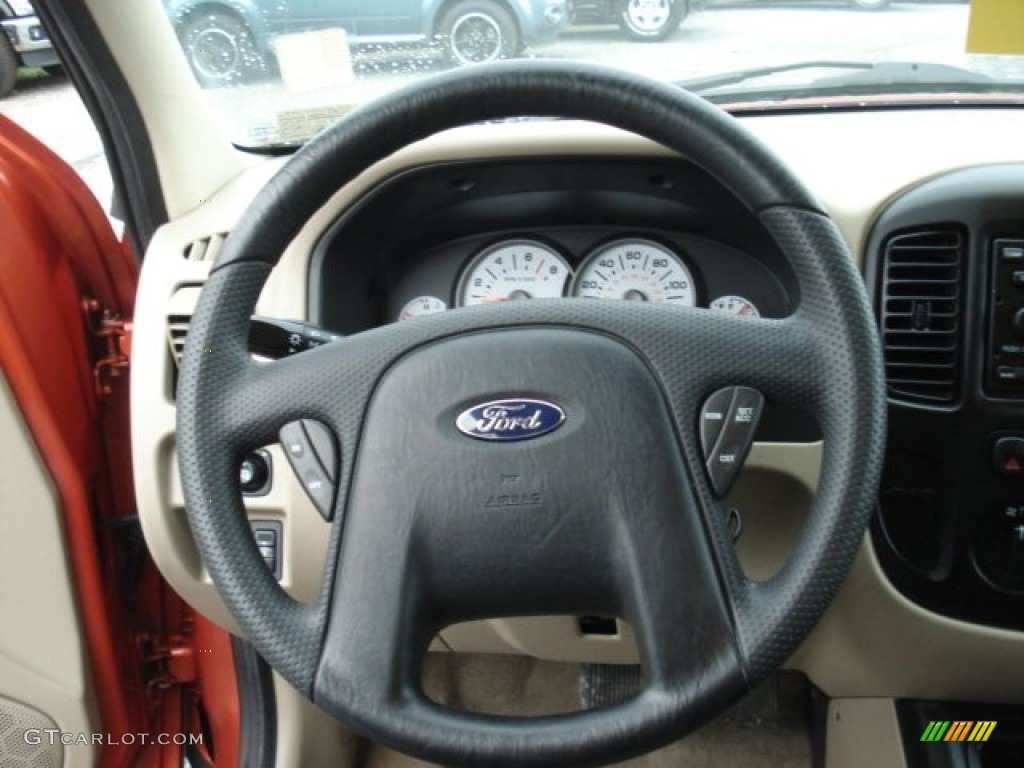 2007 Ford Escape XLS 4WD Medium/Dark Pebble Steering Wheel Photo #68306873