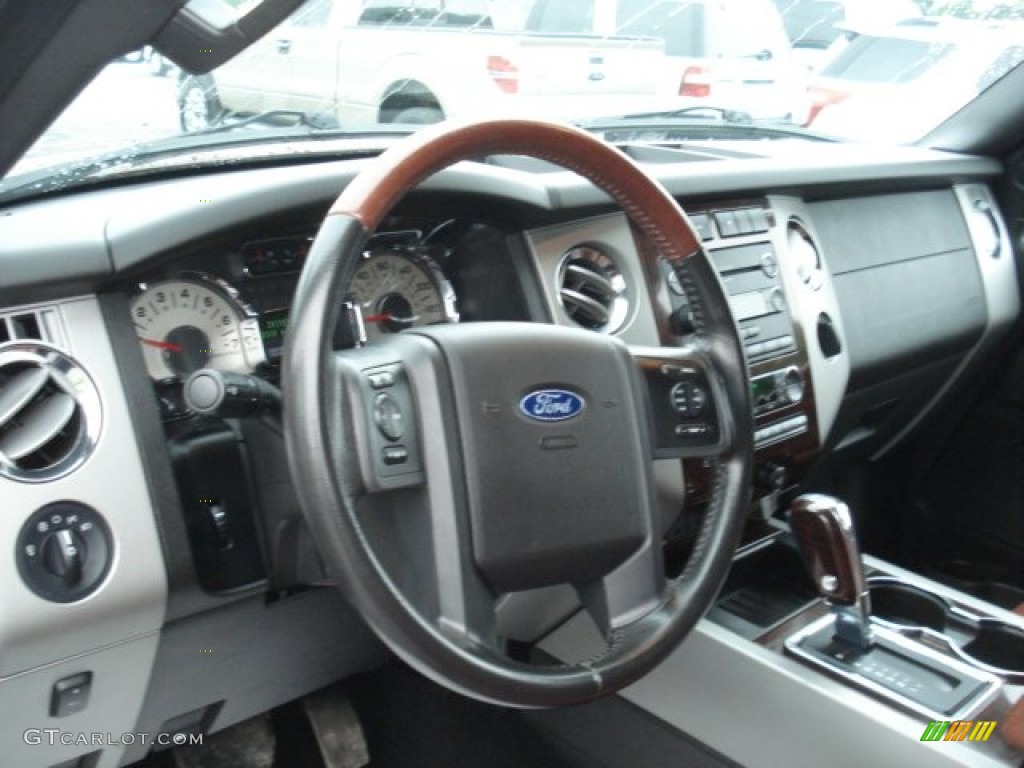 2008 Ford Expedition EL King Ranch 4x4 Charcoal Black/Chaparral Leather Steering Wheel Photo #68306996