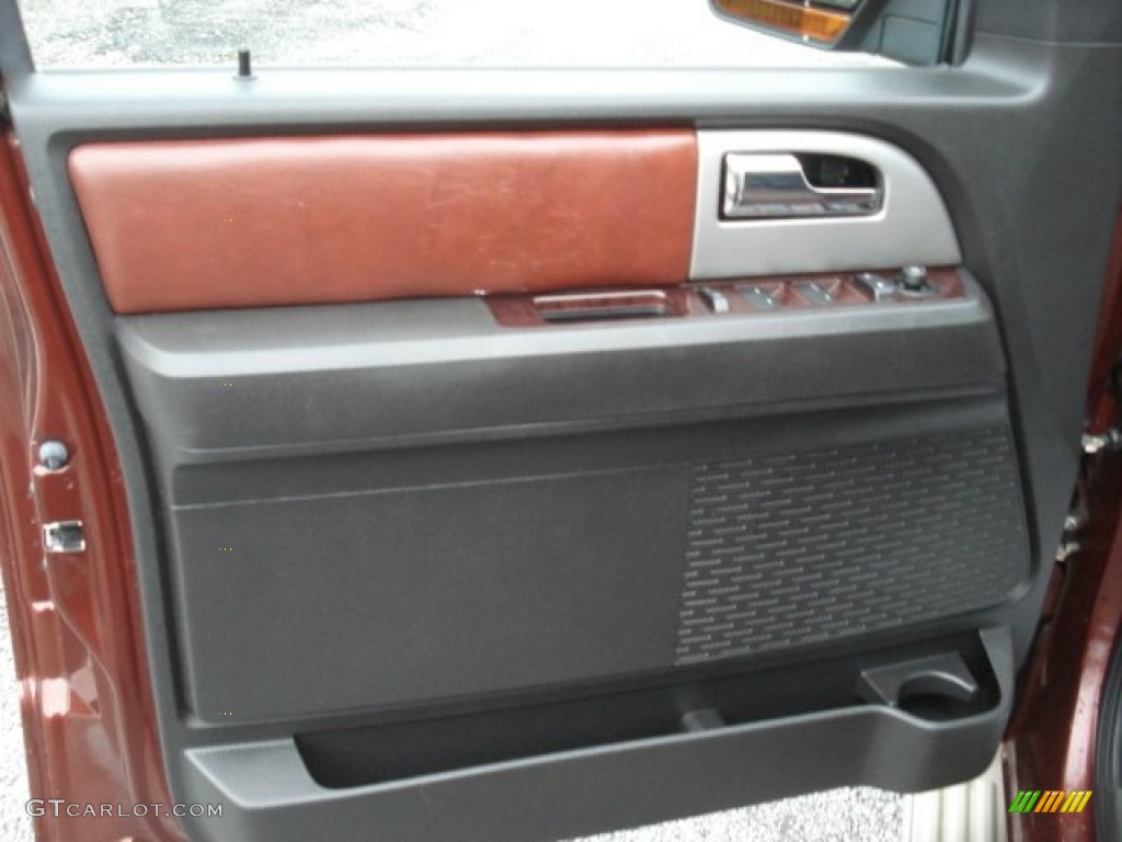 2008 Ford Expedition EL King Ranch 4x4 Charcoal Black/Chaparral Leather Door Panel Photo #68307020