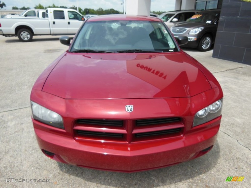 2009 Charger SE - Inferno Red Crystal Pearl / Dark Slate Gray photo #2