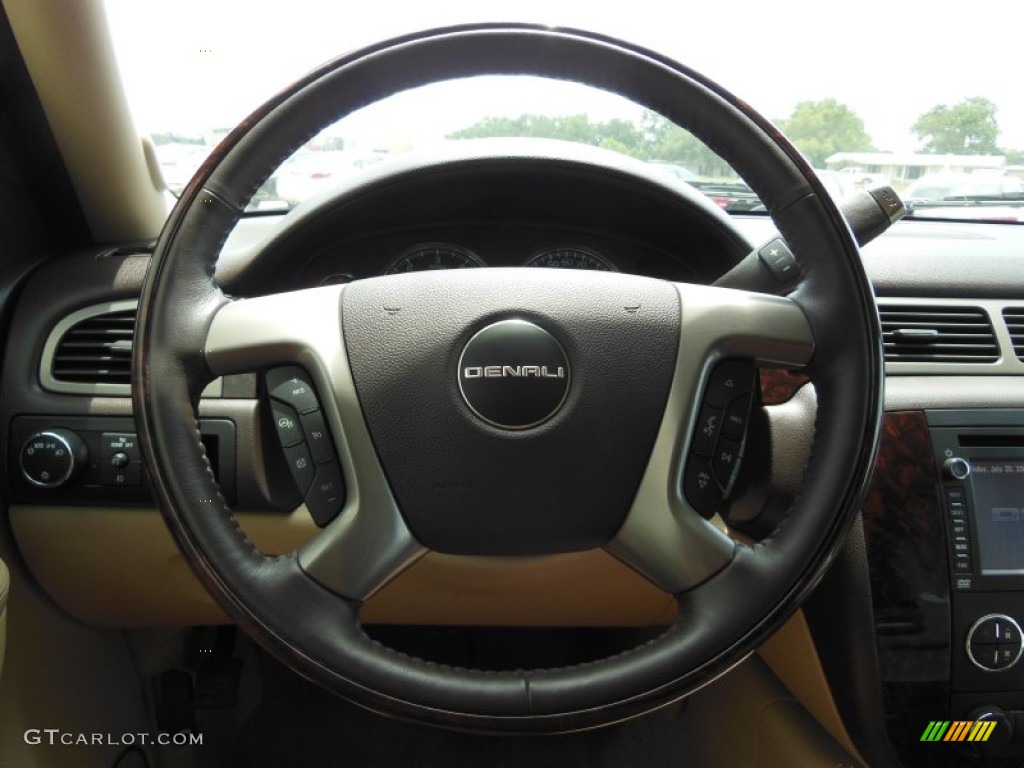 2012 GMC Yukon Denali Cocoa/Light Cashmere Steering Wheel Photo #68307767
