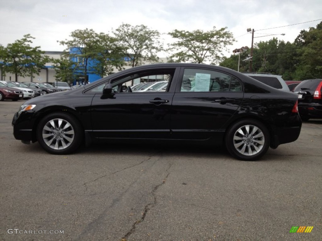 2011 Civic EX Sedan - Crystal Black Pearl / Gray photo #1