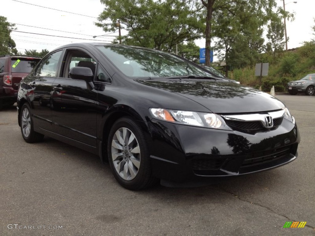 2011 Civic EX Sedan - Crystal Black Pearl / Gray photo #7