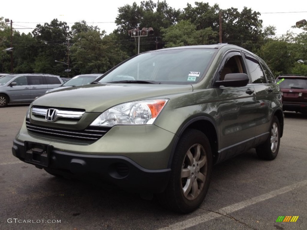 2008 CR-V EX 4WD - Green Tea Metallic / Ivory photo #5