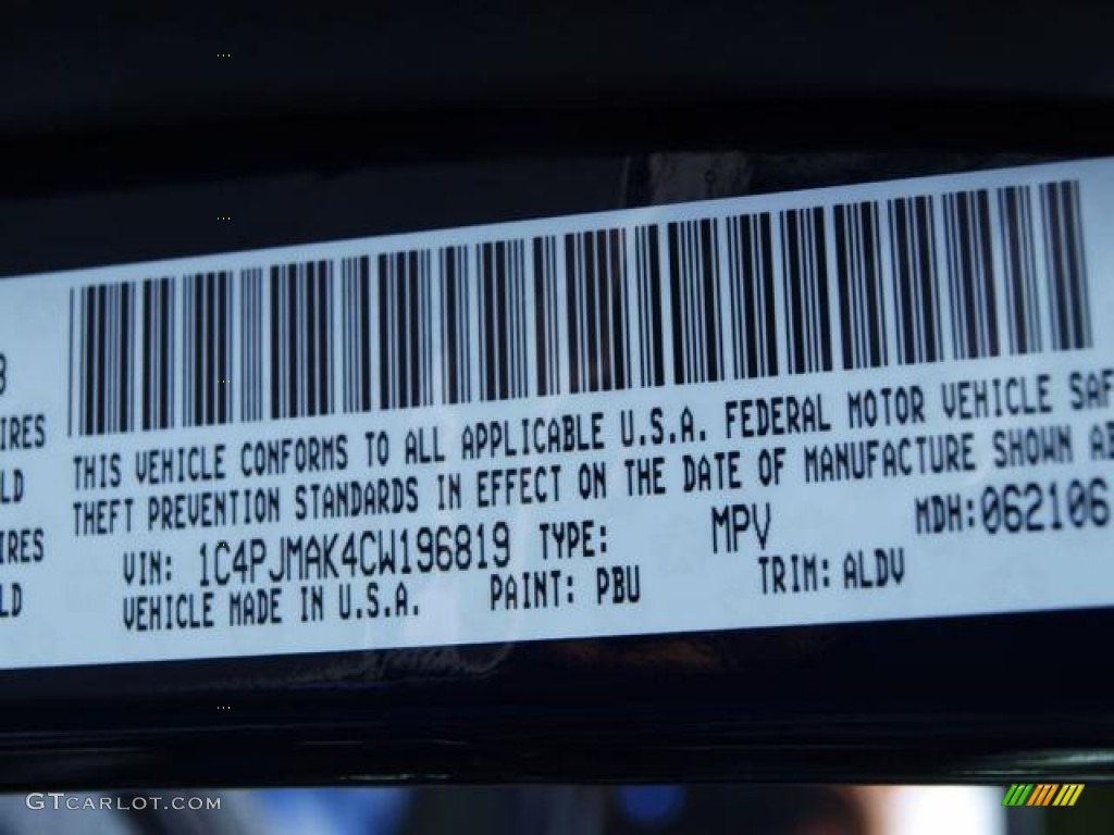 2012 Liberty Color Code PBU for True Blue Pearl Photo #68310845
