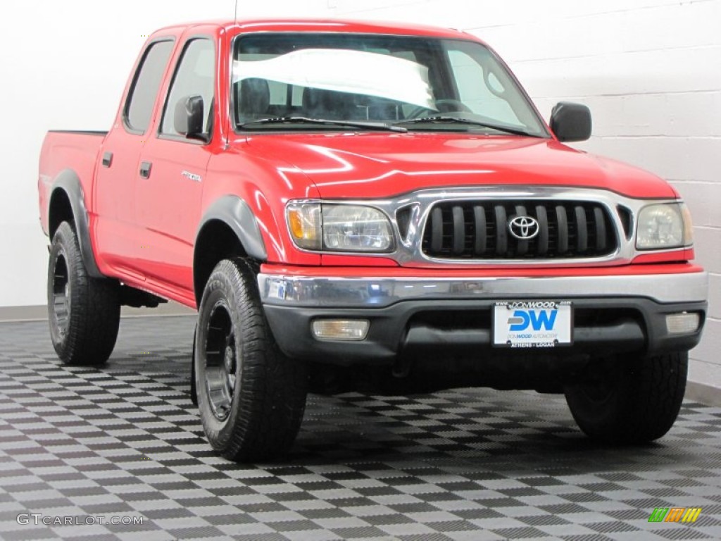 2003 Tacoma V6 Double Cab 4x4 - Radiant Red / Charcoal photo #1
