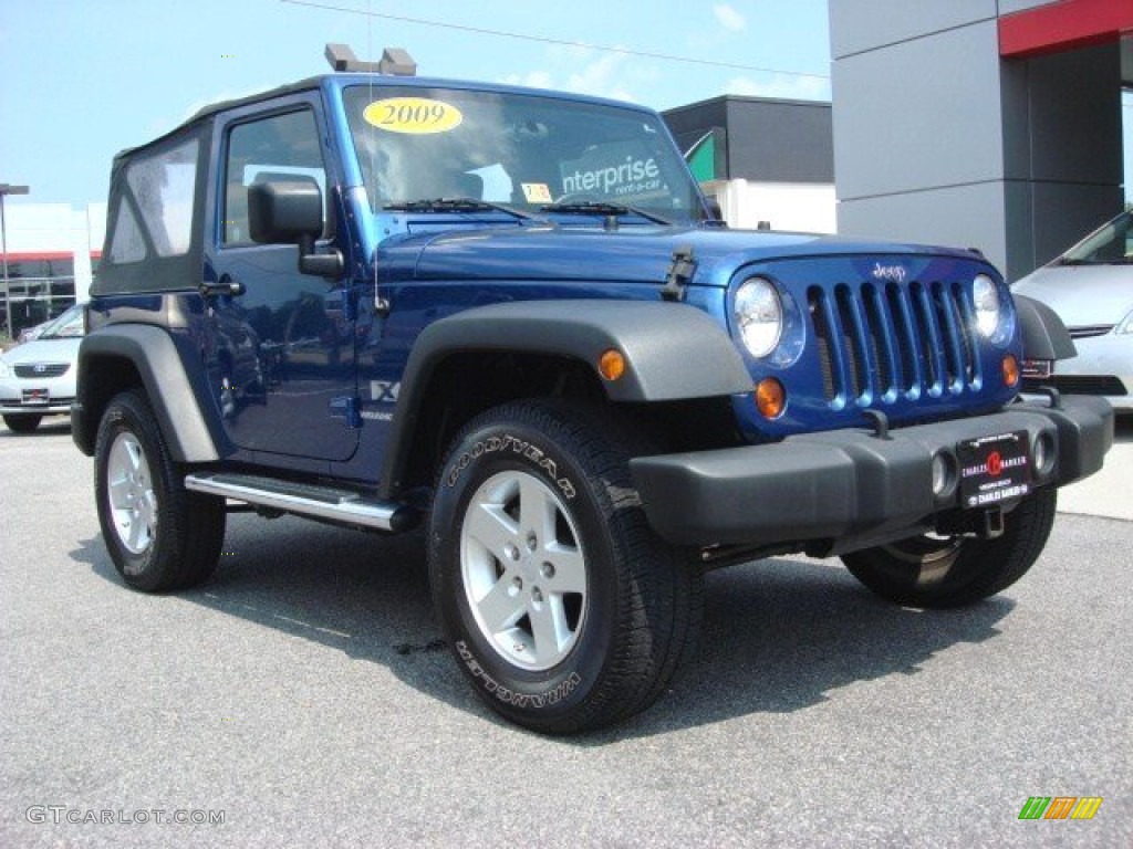 2009 Wrangler X 4x4 - Deep Water Blue Pearl Coat / Dark Slate Gray/Medium Slate Gray photo #1
