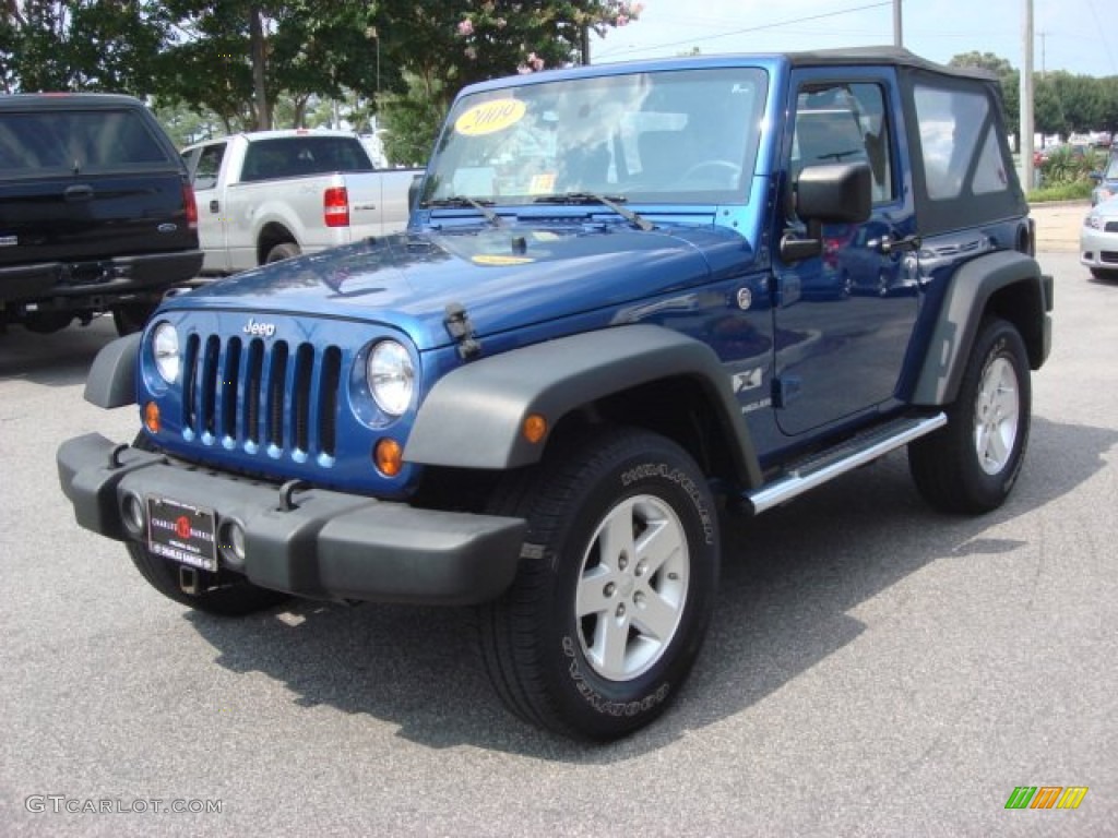 2009 Wrangler X 4x4 - Deep Water Blue Pearl Coat / Dark Slate Gray/Medium Slate Gray photo #9