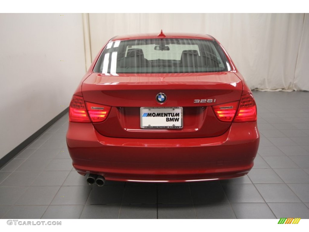 2009 3 Series 328i Sedan - Crimson Red / Black photo #11