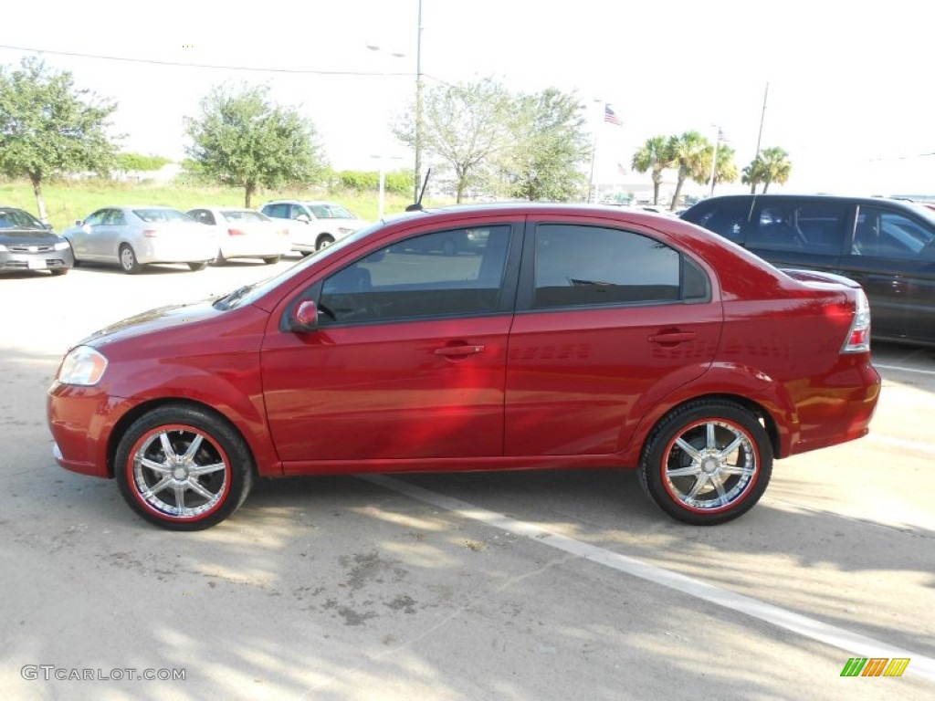 2010 Aveo LT Sedan - Sport Red / Charcoal photo #2