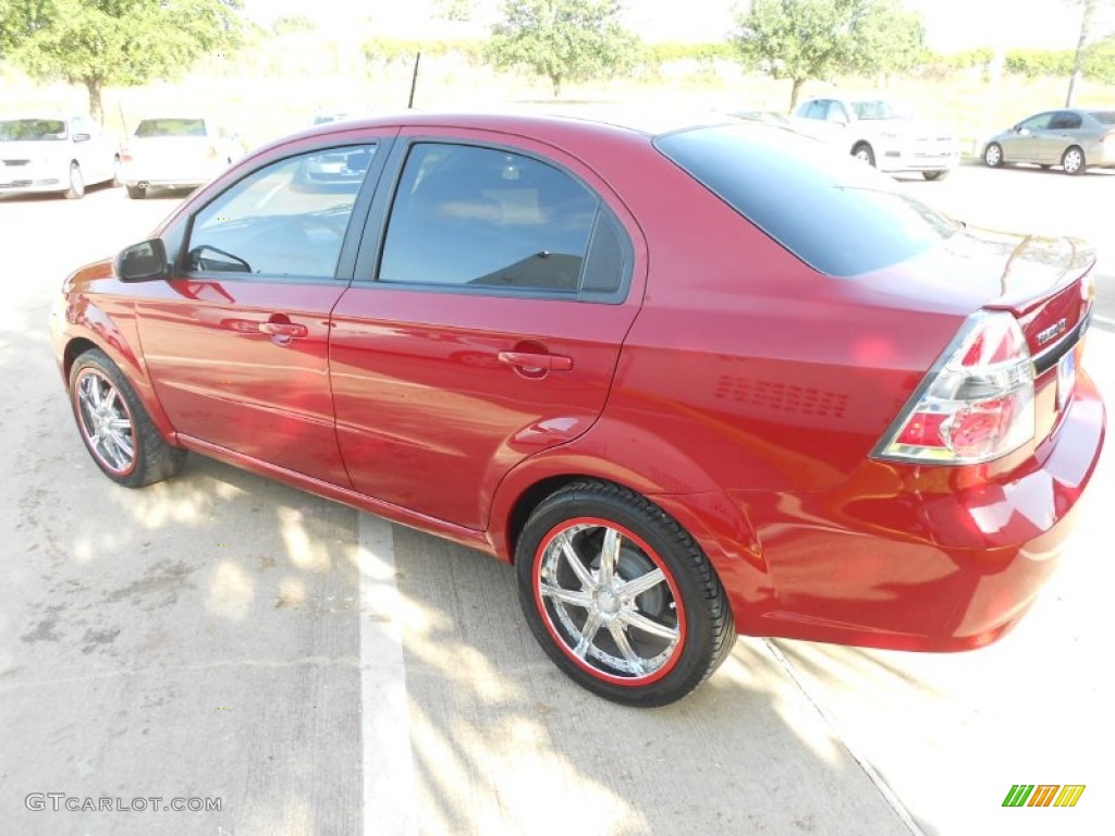 2010 Aveo LT Sedan - Sport Red / Charcoal photo #3