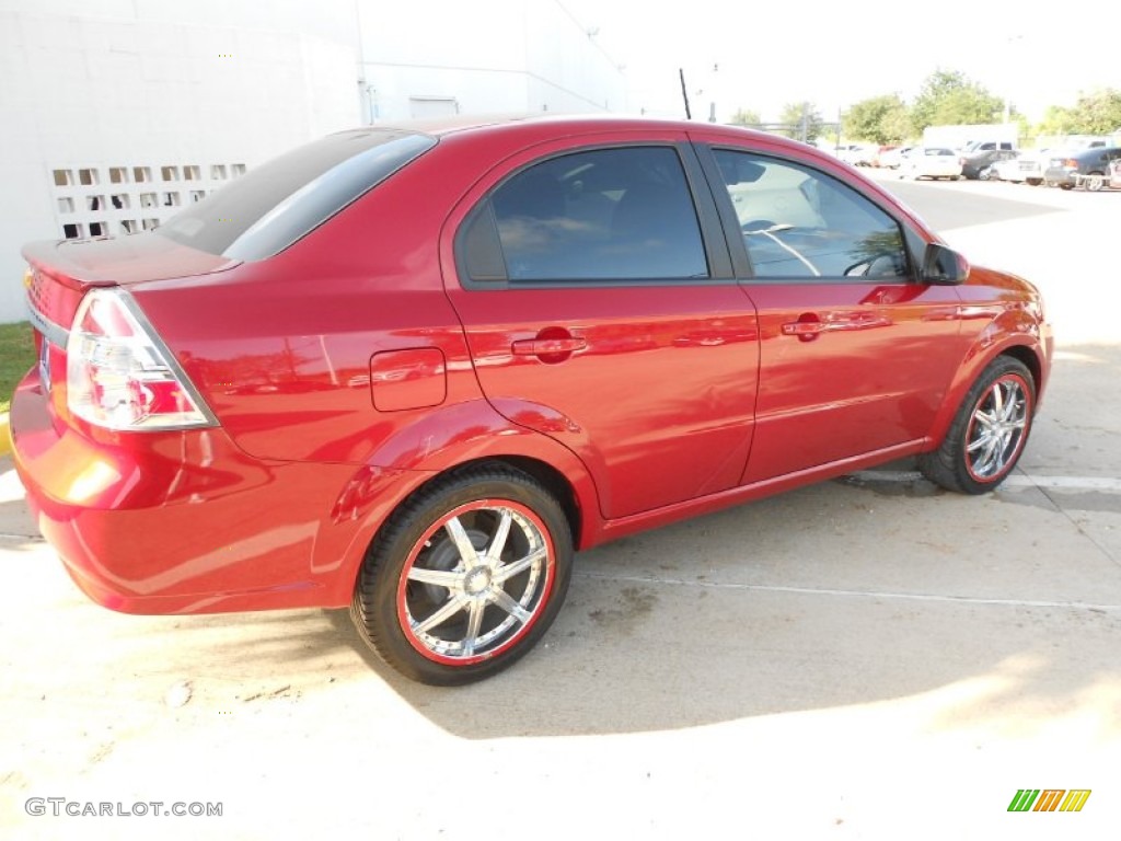 2010 Aveo LT Sedan - Sport Red / Charcoal photo #5