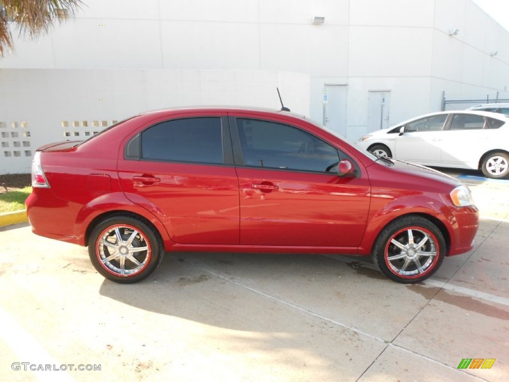 2010 Aveo LT Sedan - Sport Red / Charcoal photo #6