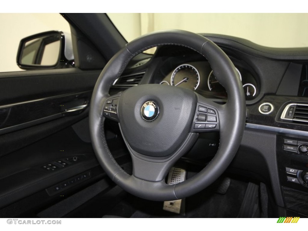 2011 BMW 7 Series 750i Sedan Black Steering Wheel Photo #68321240