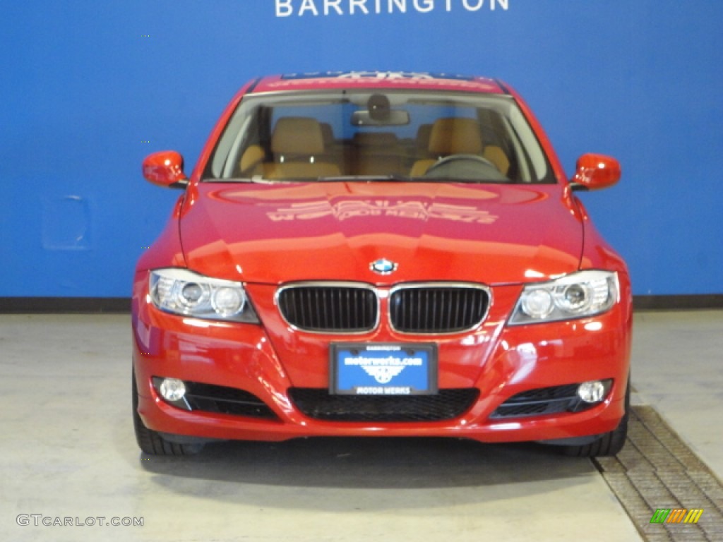 2009 3 Series 328xi Sedan - Crimson Red / Saddle Brown Dakota Leather photo #2