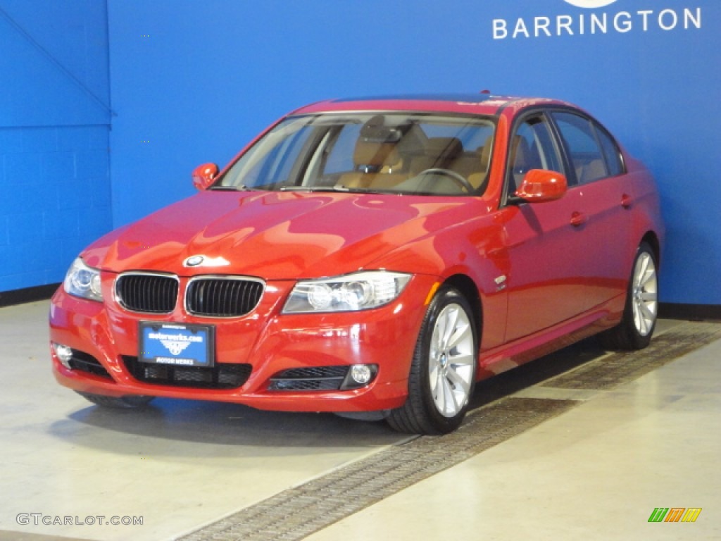 2009 3 Series 328xi Sedan - Crimson Red / Saddle Brown Dakota Leather photo #3