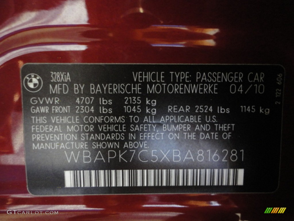 2011 3 Series 328i xDrive Sedan - Vermillion Red Metallic / Oyster/Black Dakota Leather photo #28