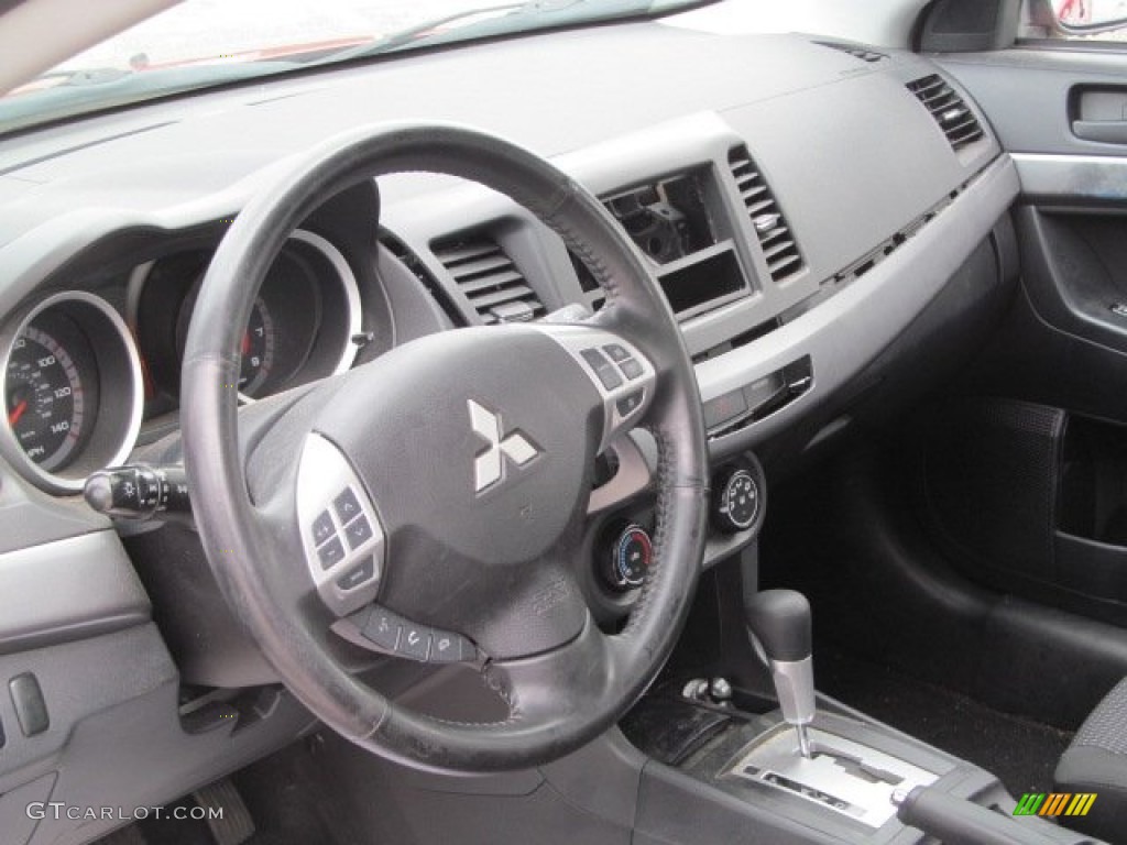 2009 Mitsubishi Lancer ES Sport Black Steering Wheel Photo #68326775