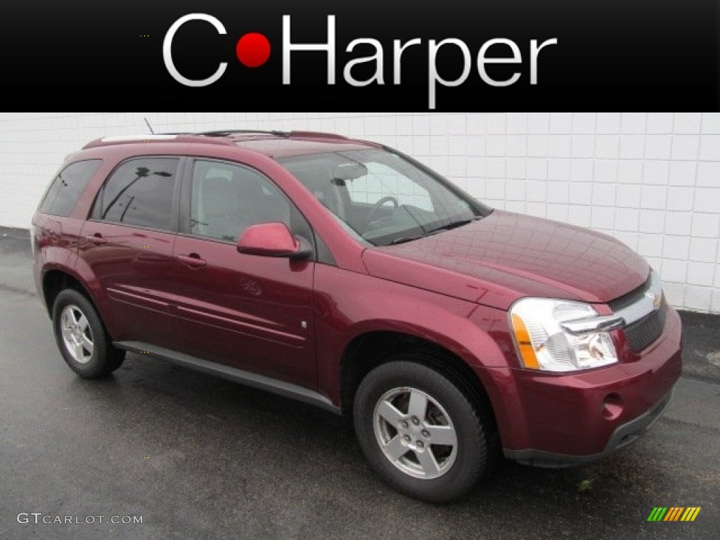 2009 Equinox LT AWD - Deep Ruby Red Metallic / Light Gray photo #1