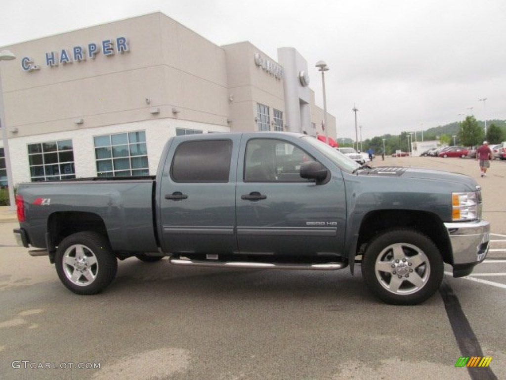 2011 Silverado 2500HD LT Crew Cab 4x4 - Blue Granite Metallic / Ebony photo #2