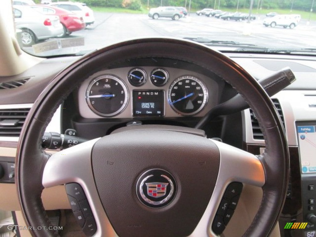 2009 Cadillac Escalade AWD Cocoa/Cashmere Steering Wheel Photo #68327201