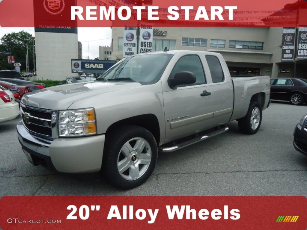 2008 Silverado 1500 LT Extended Cab 4x4 - Silver Birch Metallic / Ebony photo #1