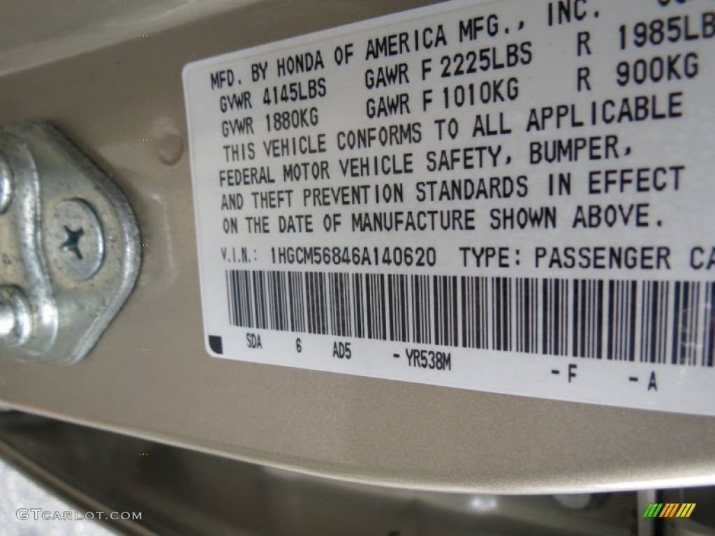 2006 Accord EX-L Sedan - Desert Mist Metallic / Ivory photo #16