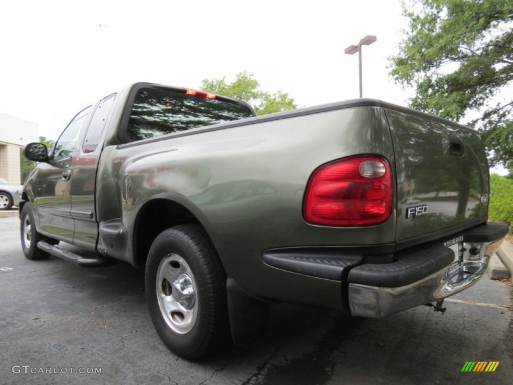 2002 F150 XLT SuperCab - Estate Green Metallic / Medium Parchment photo #2