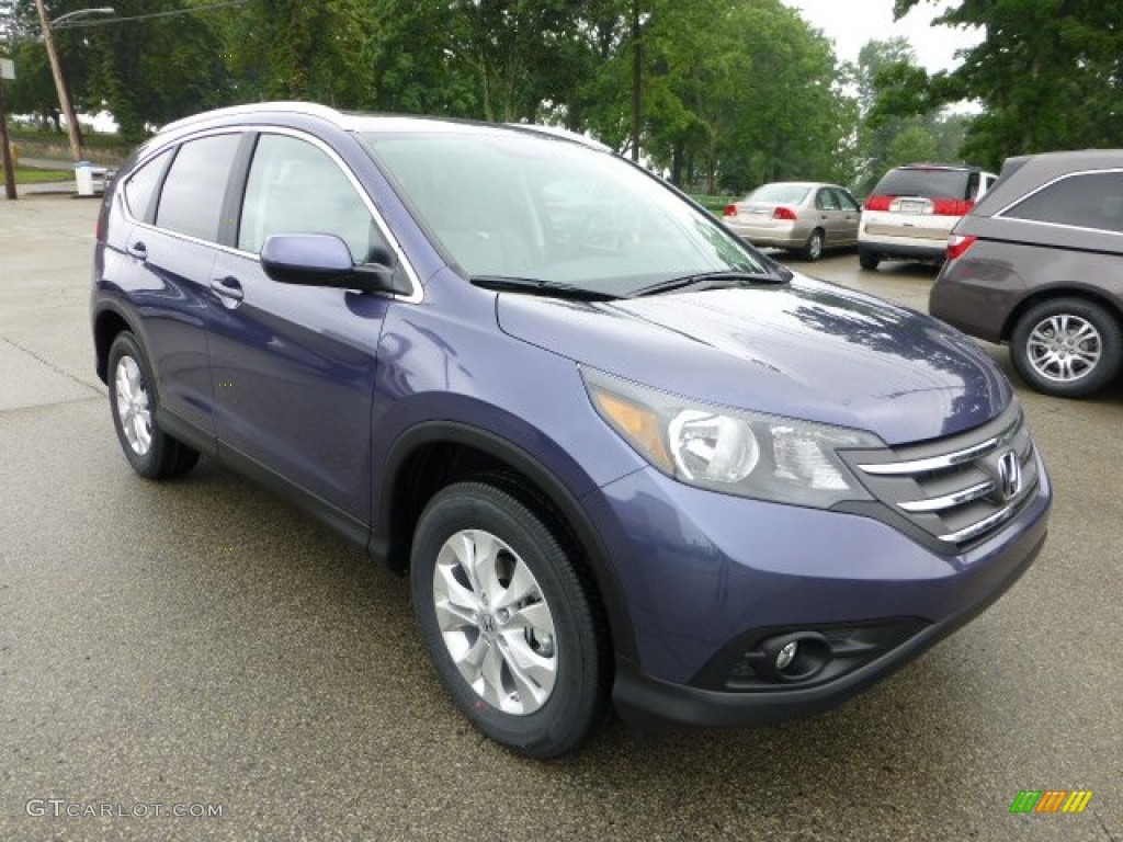 2012 CR-V EX-L 4WD - Twilight Blue Metallic / Gray photo #6