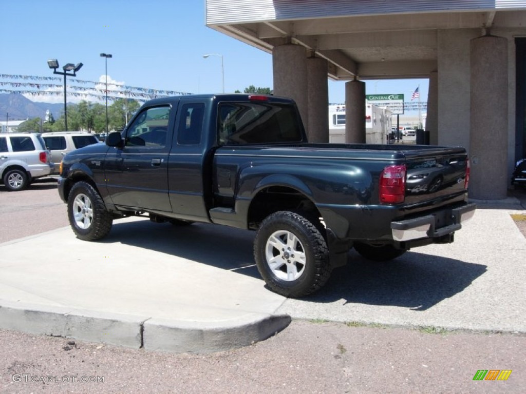 2004 Ranger XLT SuperCab Flare Side 4x4 - Dark Green Metallic / Black/Medium Pebble photo #6