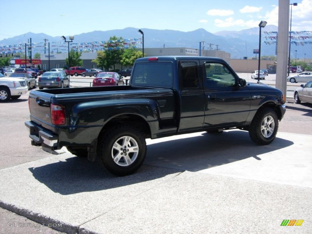 2004 Ranger XLT SuperCab Flare Side 4x4 - Dark Green Metallic / Black/Medium Pebble photo #8