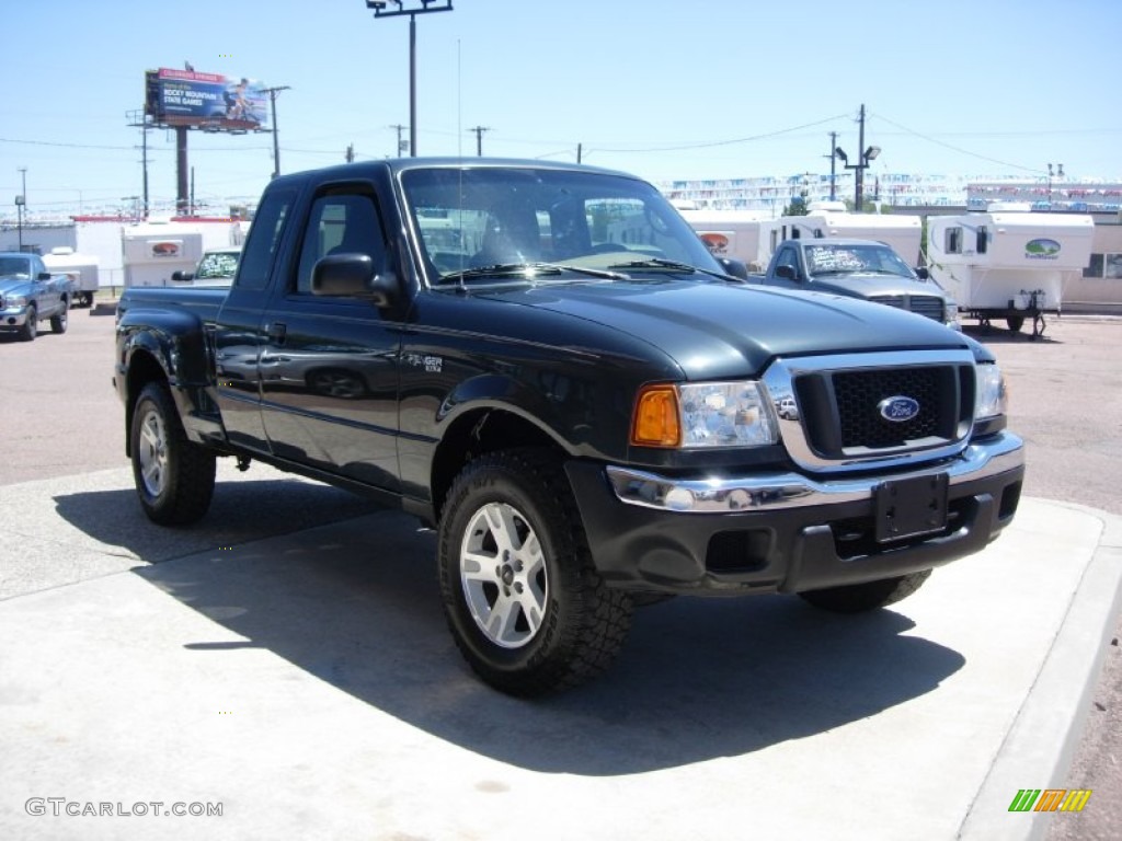 2004 Ranger XLT SuperCab Flare Side 4x4 - Dark Green Metallic / Black/Medium Pebble photo #10