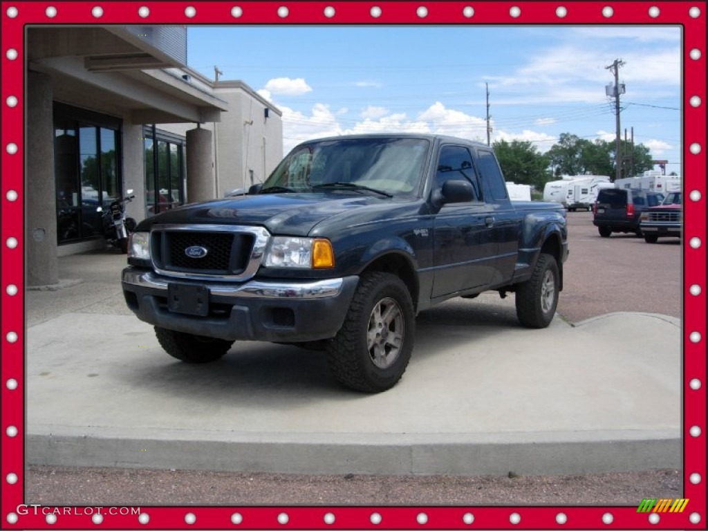 2004 Ranger XLT SuperCab Flare Side 4x4 - Dark Green Metallic / Black/Medium Pebble photo #12
