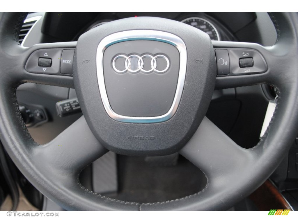 2009 Audi Q5 3.2 Premium quattro Black Steering Wheel Photo #68338670
