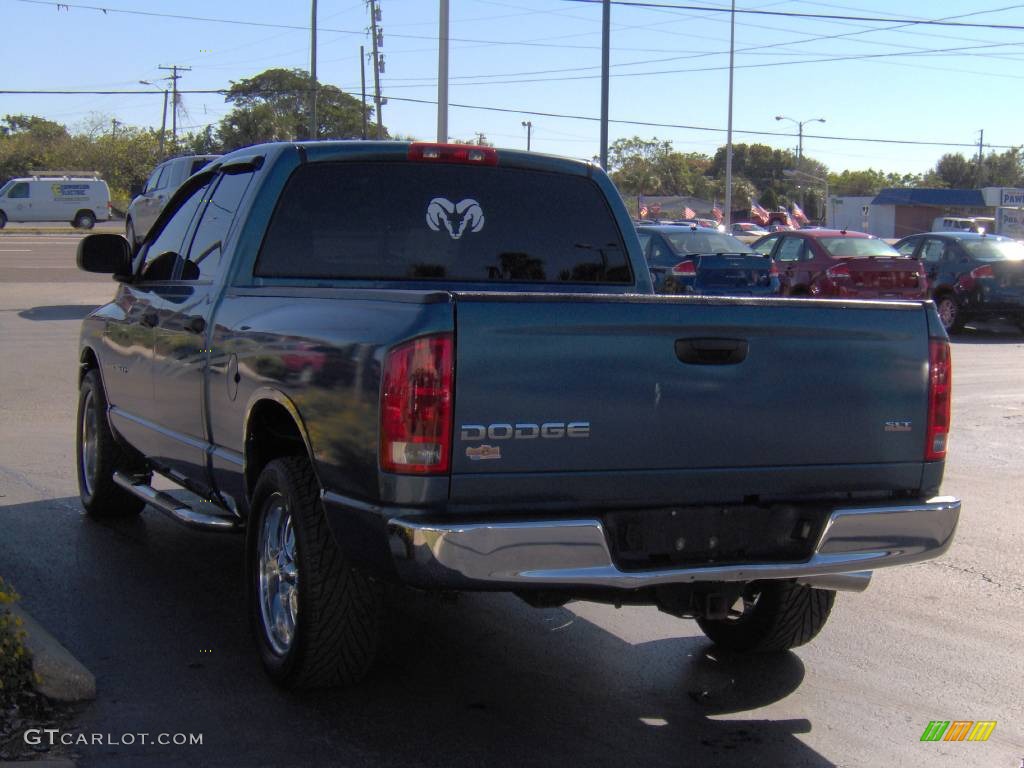 2003 Ram 1500 SLT Quad Cab - Atlantic Blue Pearl / Taupe photo #5