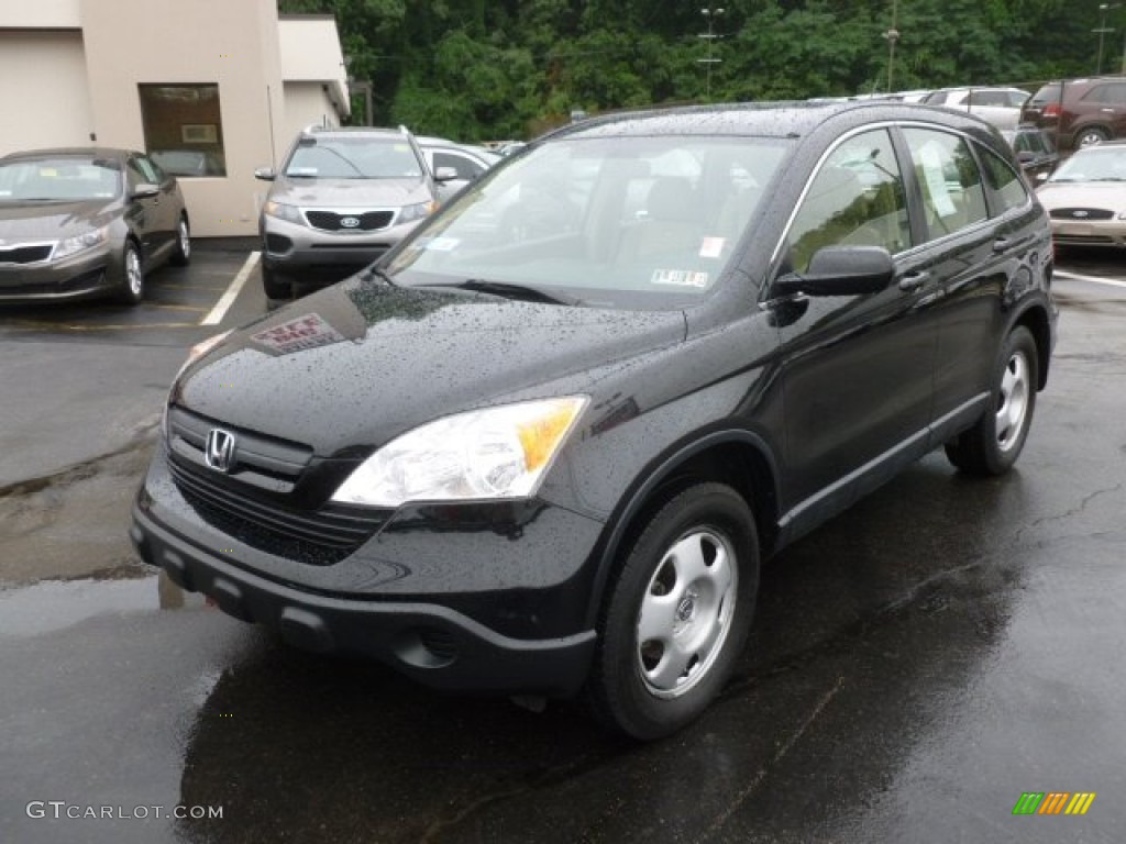 2008 CR-V LX 4WD - Nighthawk Black Pearl / Ivory photo #3