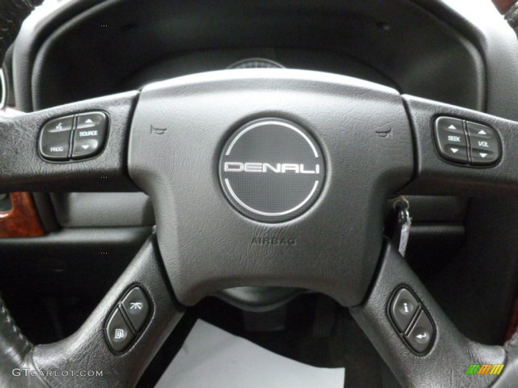 2009 GMC Envoy Denali 4x4 Ebony Steering Wheel Photo #68345134