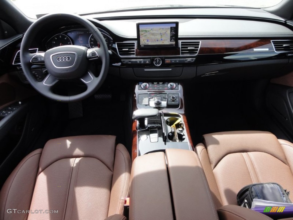 2011 Audi A8 L 4.2 FSI quattro Nougat Brown Dashboard Photo #68348233