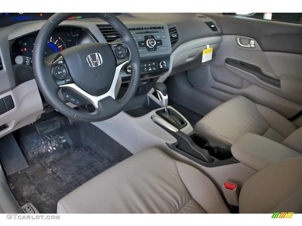 2012 Civic EX-L Sedan - Polished Metal Metallic / Gray photo #10