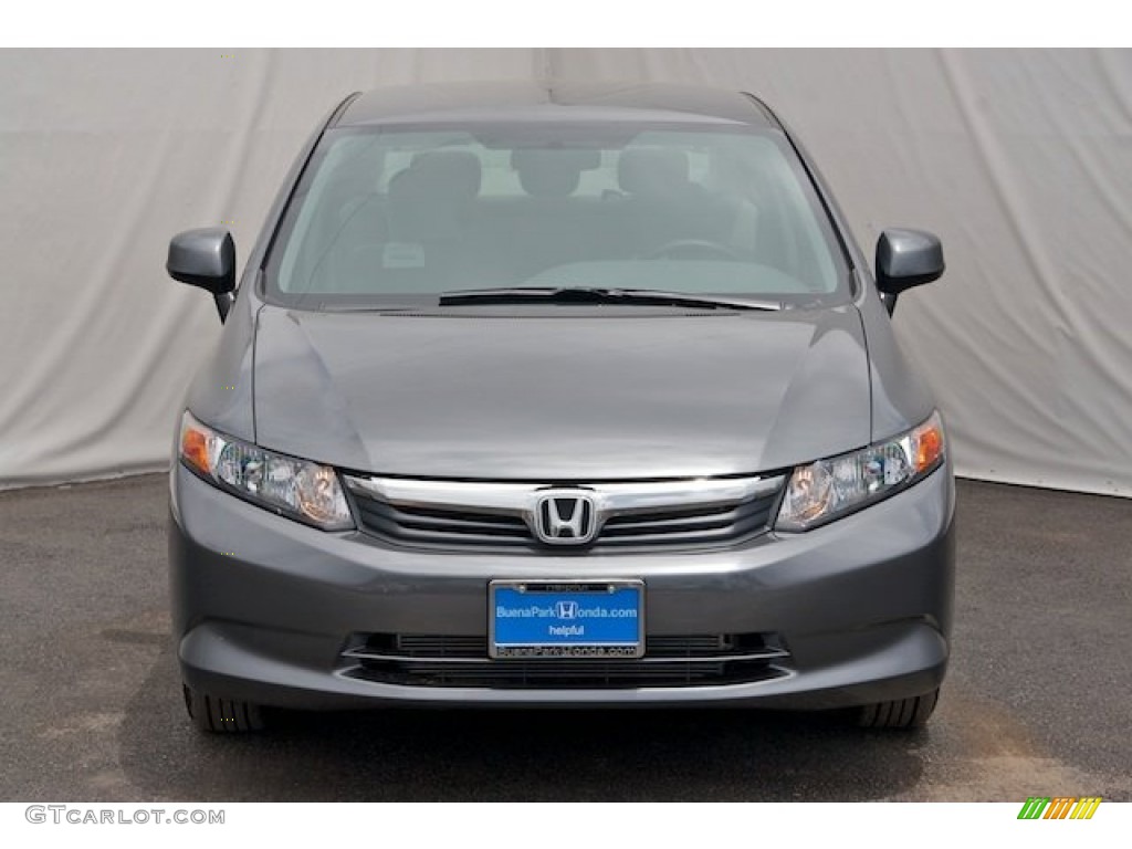 2012 Civic LX Sedan - Polished Metal Metallic / Gray photo #2