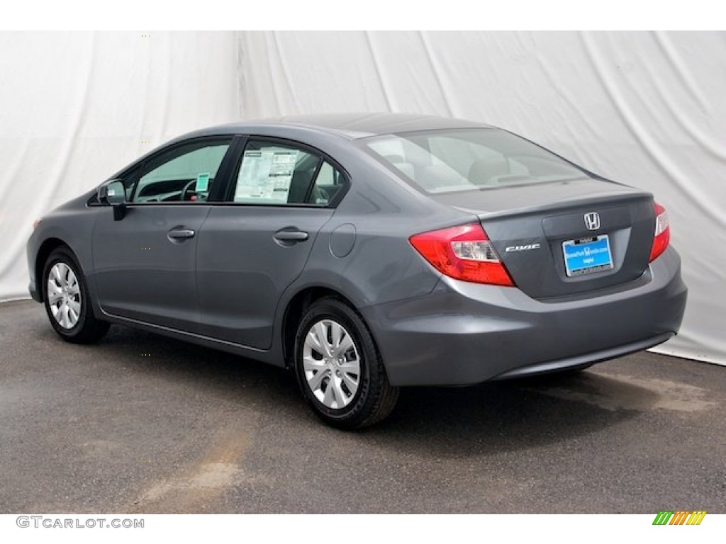 2012 Civic LX Sedan - Polished Metal Metallic / Gray photo #5