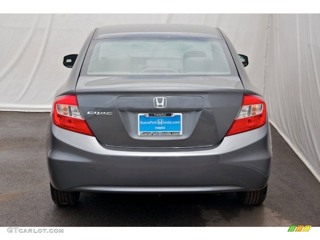 2012 Civic LX Sedan - Polished Metal Metallic / Gray photo #6