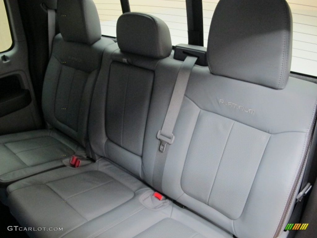 Platinum Steel Gray/Black Leather Interior 2012 Ford F150 Platinum SuperCrew 4x4 Photo #68353633