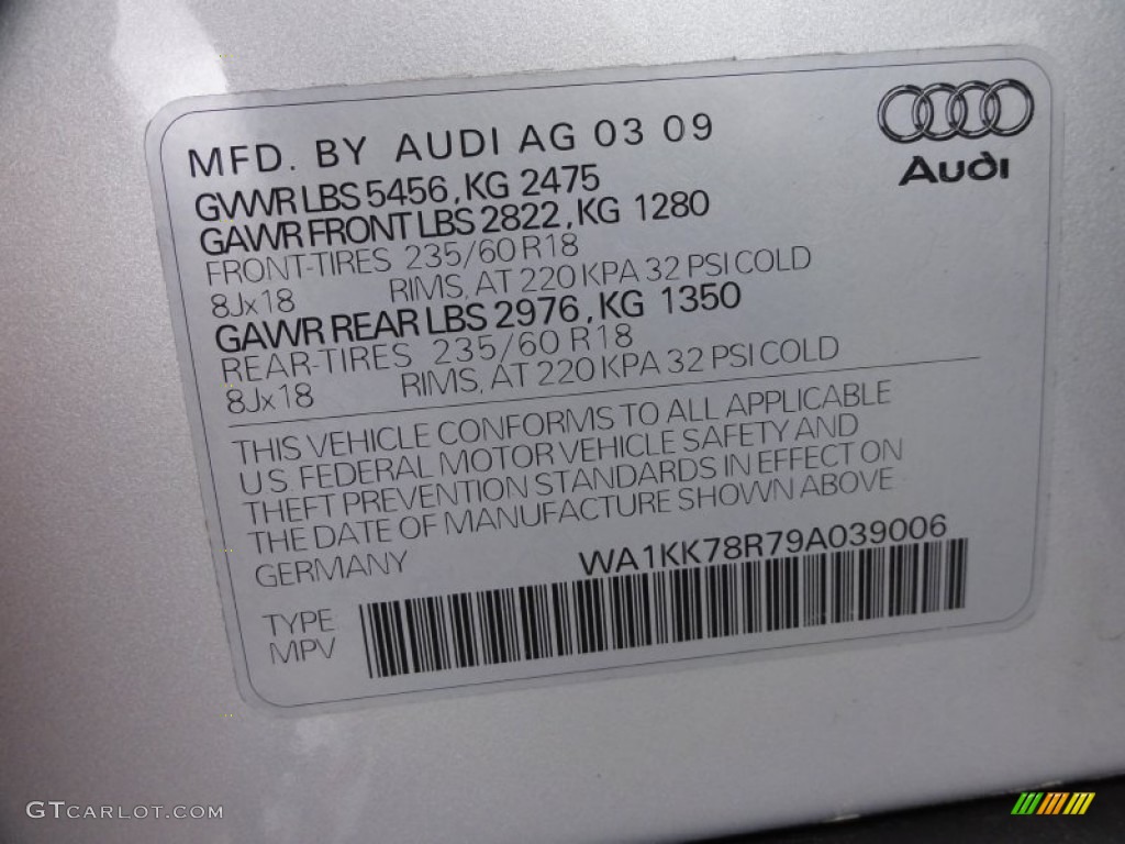 2009 Q5 3.2 Premium quattro - Ice Silver Metallic / Light Gray photo #43
