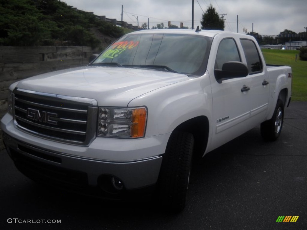 2012 Sierra 1500 SLE Crew Cab 4x4 - Summit White / Very Dark Cashmere/Light Cashmere photo #1