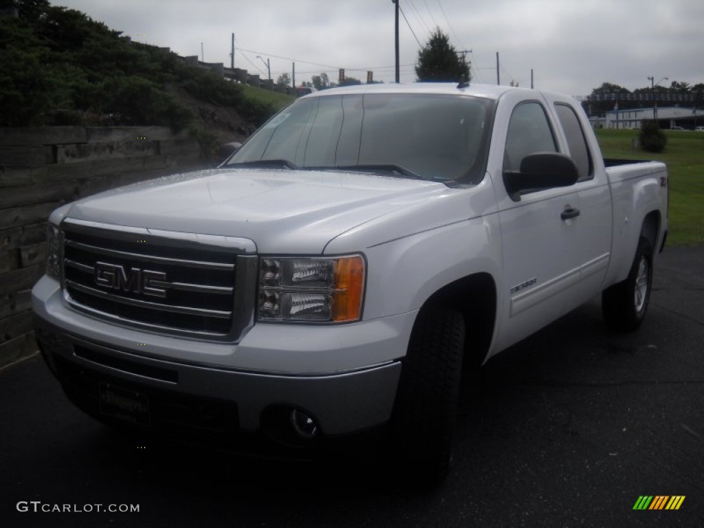 2012 Sierra 1500 SLE Extended Cab 4x4 - Summit White / Ebony photo #1