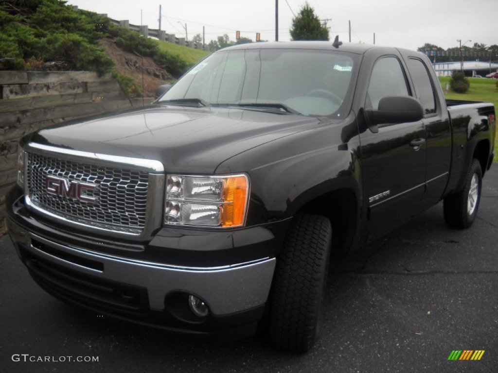 2012 Sierra 1500 SLE Extended Cab 4x4 - Onyx Black / Dark Titanium/Light Titanium photo #1