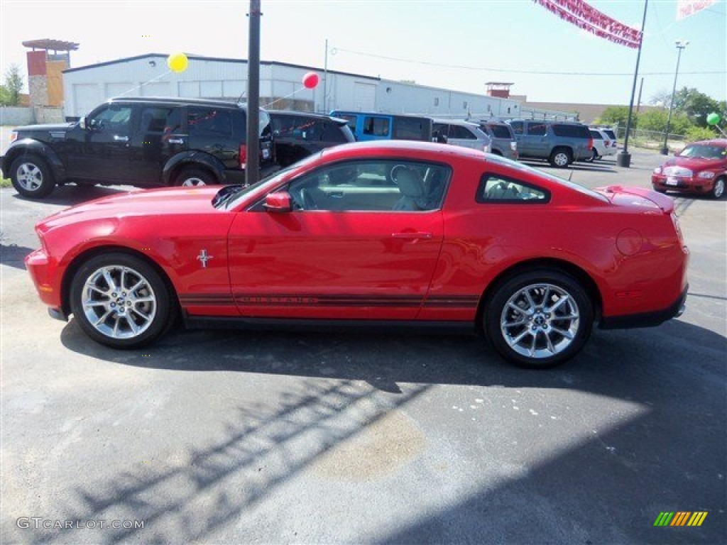 2011 Mustang V6 Premium Coupe - Race Red / Stone photo #3
