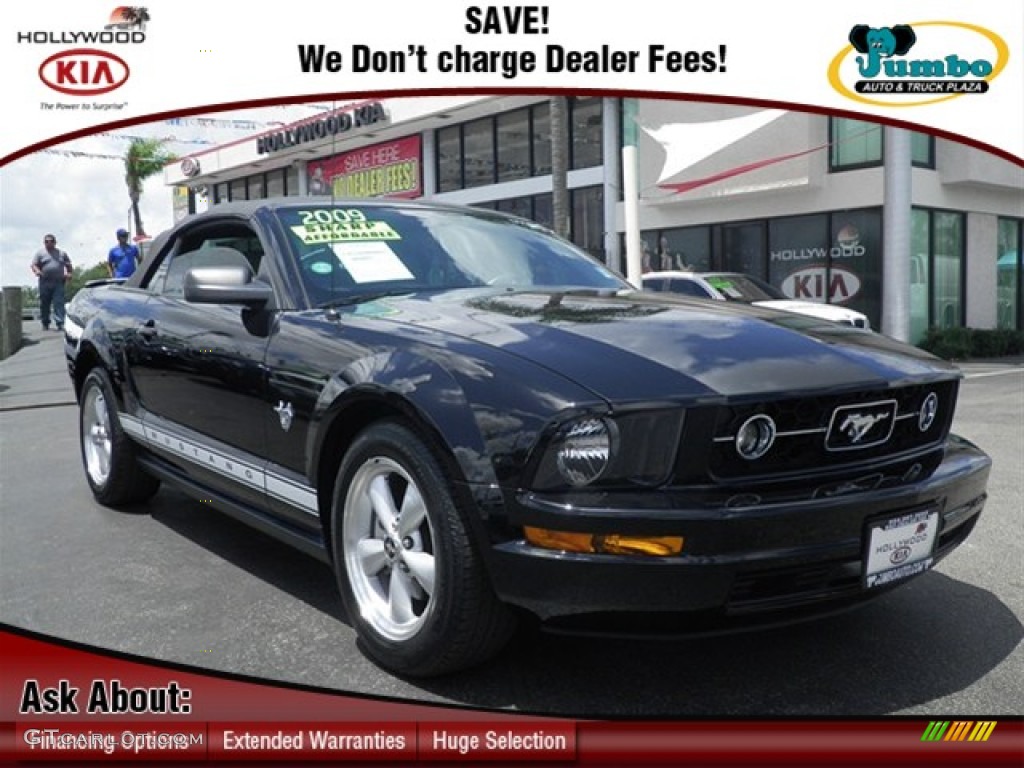 2009 Mustang V6 Convertible - Black / Light Graphite photo #1