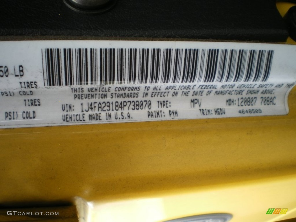 2004 Wrangler SE 4x4 - Solar Yellow / Dark Slate Gray photo #27